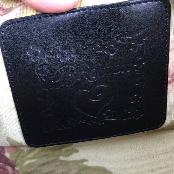 Brighton Cottagecore Cream Woven Straw Black Leather Braided Handle Baguette - Picture 11 of 16